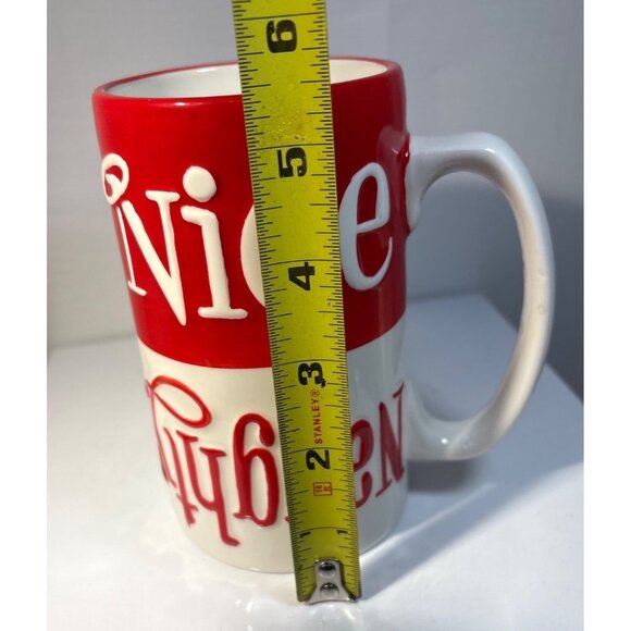 Hallmark Naughty & Nice Reversible Ceramic Mug Red & White 5.5" Tall - Picture 6 of 7